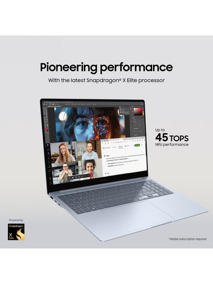 Samsung Galaxy Book4 Edge Laptop, Snapdragon X Elite Processor, 16GB RAM, Galaxy AI, 512GB SSD, 16" 3K Touch Screen, Sapphire Blue - view 2, Sapphire Blue