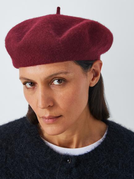 John Lewis Wool Blend Beret, Claret