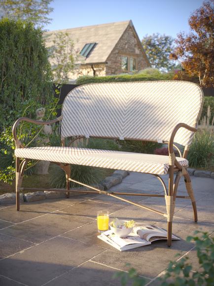 Laura Ashley Riviera 2-Seater Woven Garden Bench - view 2, Natural