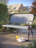 Laura Ashley Riviera 2-Seater Woven Garden Bench, Navy/Chambray