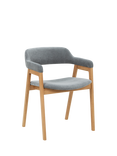 John Lewis Santino Dining Arm Chair, Oak Bianco Oil/Cognac, Grey