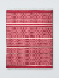 John Lewis X Collagerie Ikat Stripe Merino Wool Throw - view 2, Bright Red