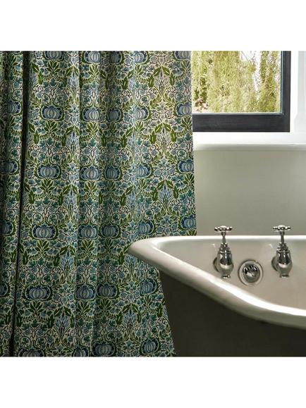Morris & Co. Little Chintz Furnishing Fabric - view 2, Nettle/Woad