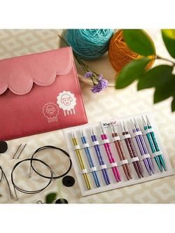 KnitPro Interchangeable Deluxe Aluminium Knitting Needle Set - view 2, Pink