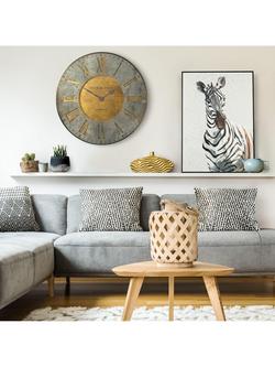 Thomas Kent Florentine Star Roman Numeral Analogue Wall Clock - view 2, Gold