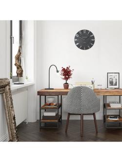 Thomas Kent Mulberry Arabic Numeral Wall Clock, 30cm - view 2, Graphite Silver