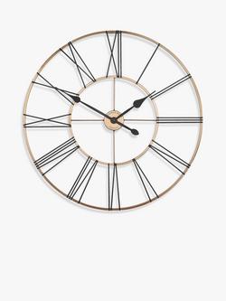 Thomas Kent Summerhouse Skeleton Roman Numeral Wall Clock, 80cm, Copper, Copper