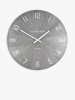 Thomas Kent Wharf Wood-Effect Arabic Numeral Analogue Wall Clock, 76cm, Limestone