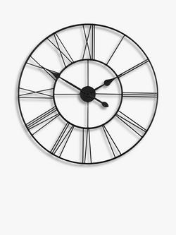 Thomas Kent Waterproof Large Skeleton Wall Clock, 80cm, Black, Black