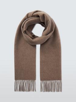 John Lewis Fringed Wool Scarf - view 2, Mink