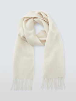 John Lewis Fringed Wool Scarf - view 2, White