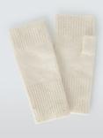 John Lewis Sequin Cashmere Blend Fingerless Gloves, Cream