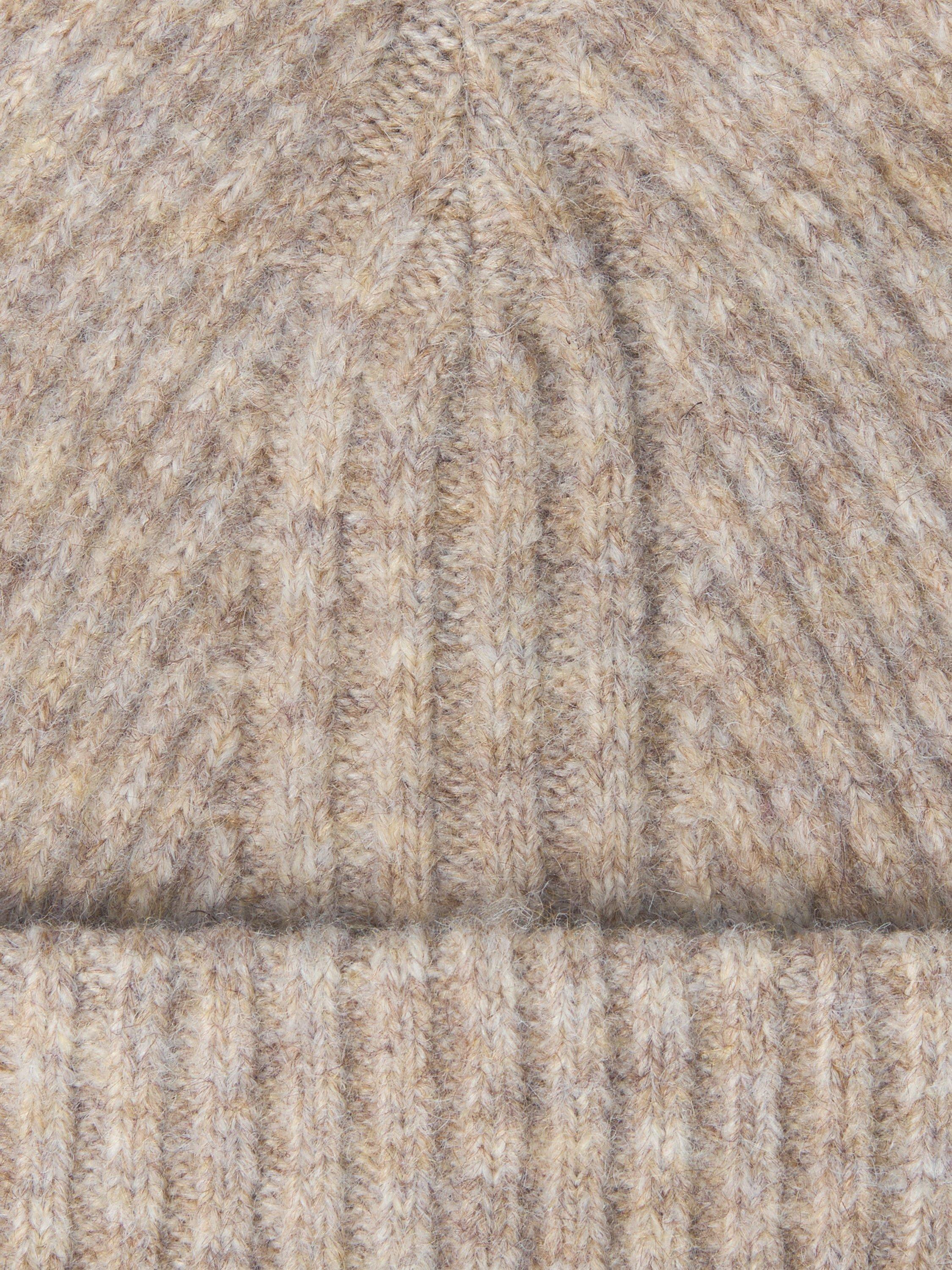 Product image 3 of 4, which shows John Lewis Fluffy Rib Knit Beanie Hat, Natural