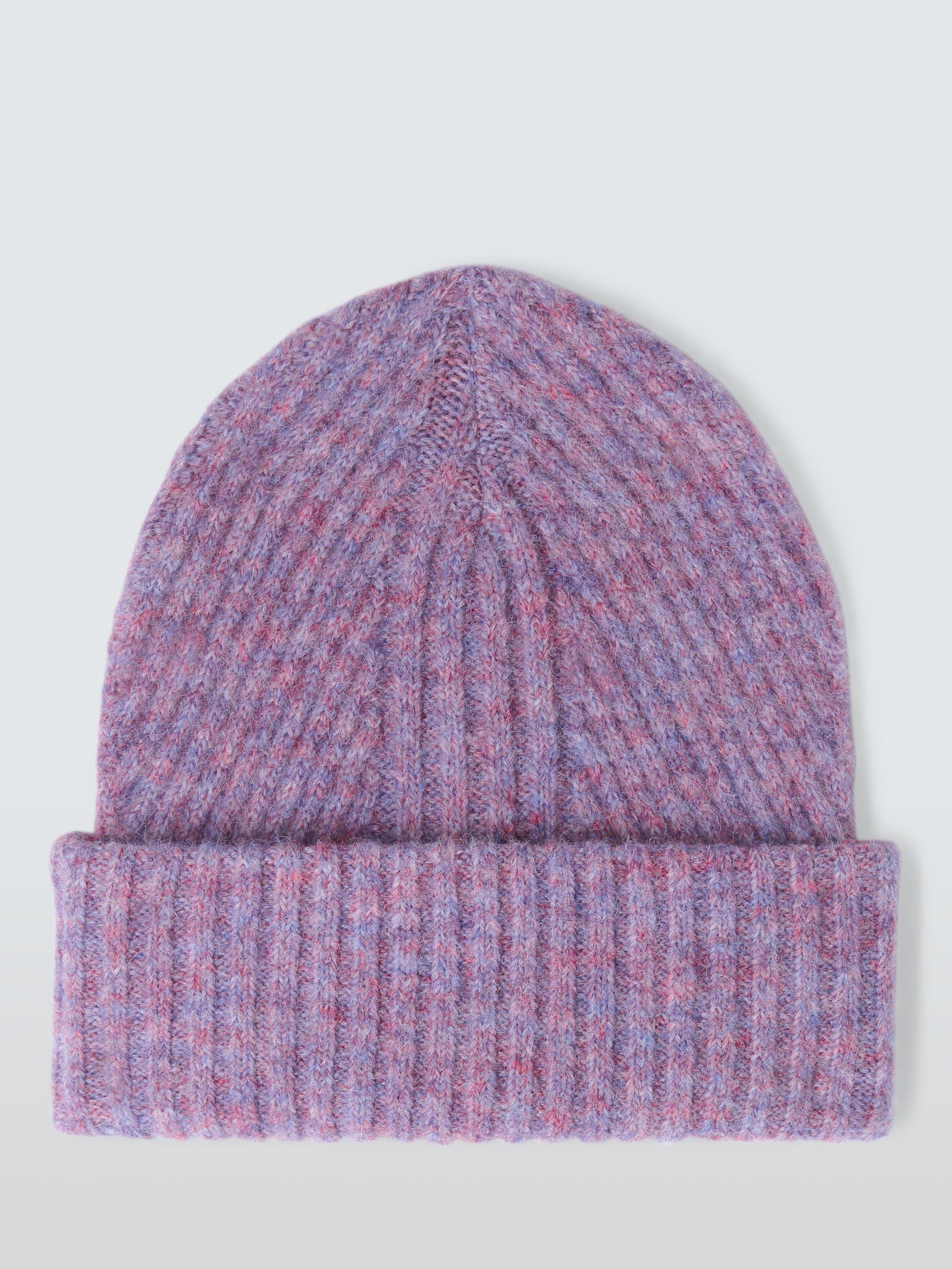 Product image 2 of 4, which shows John Lewis Fluffy Rib Knit Beanie Hat, Light Purple