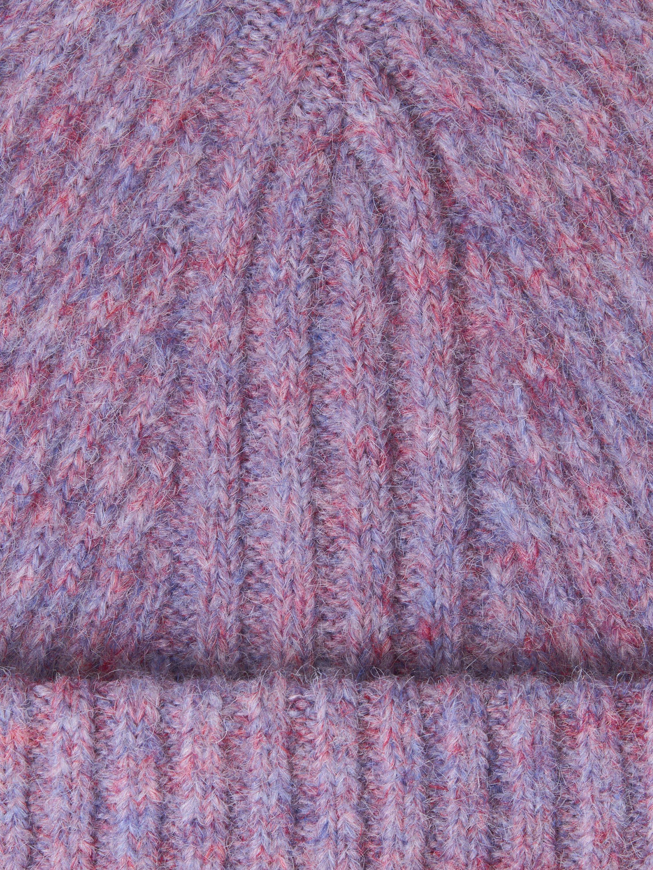 Product image 3 of 4, which shows John Lewis Fluffy Rib Knit Beanie Hat, Light Purple