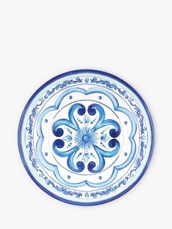 Guzzini Patterned Melamine Picnic Dinner Plate, 27cm, Blue, Blue