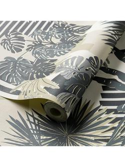 Clarke & Clarke Malindi Wallpaper - view 2, Charcoal