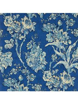 Sanderson x Giles Deacon Fringed Tulip Toile Wallpaper, Smalt