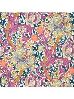 Morris & Co. Golden Lily Wallpaper, Pink Fizz