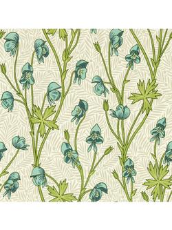 Morris & Co. Monkshood Wallpaper, Aqua