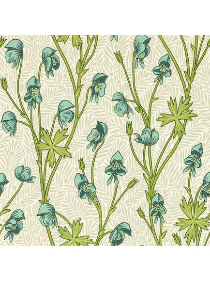 Morris & Co. Monkshood Wallpaper, Aqua