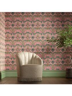 Morris & Co. Strawberry Thief Wallpaper, Miami Strip - view 2, 
