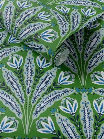 Clarke & Clarke Attingham Wallpaper - view 2, Colbalt