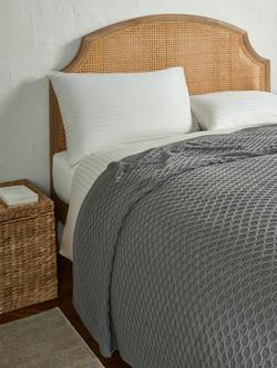 John Lewis Chain Knit Throw, Storm Grey - view 2, Storm Grey