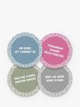 Uberstar Ceramic Cork-Backed Cocktail Coasters, Set of 4, Multi