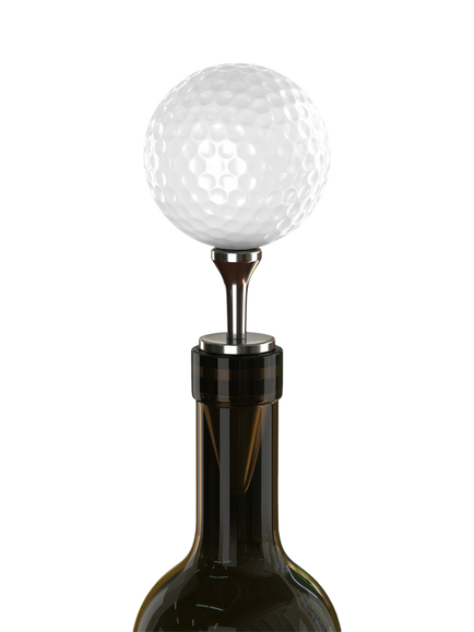 Uberstar Golf Ball Wine Bottle Stopper, White, 