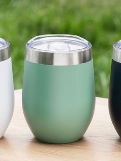 Uberstar Sassy Double Wall Insulated Stainless Steel Wine Cup, 350ml, Sage Green - view 2, Sage Green