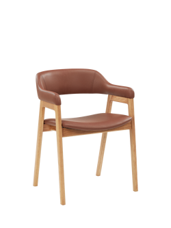 John Lewis Santino Dining Arm Chair, Bianco Oil Oak, Cognac