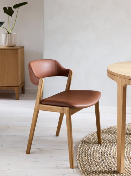 John Lewis Santino Dining Chair, Bianco Oil Oak - view 2, Cognac