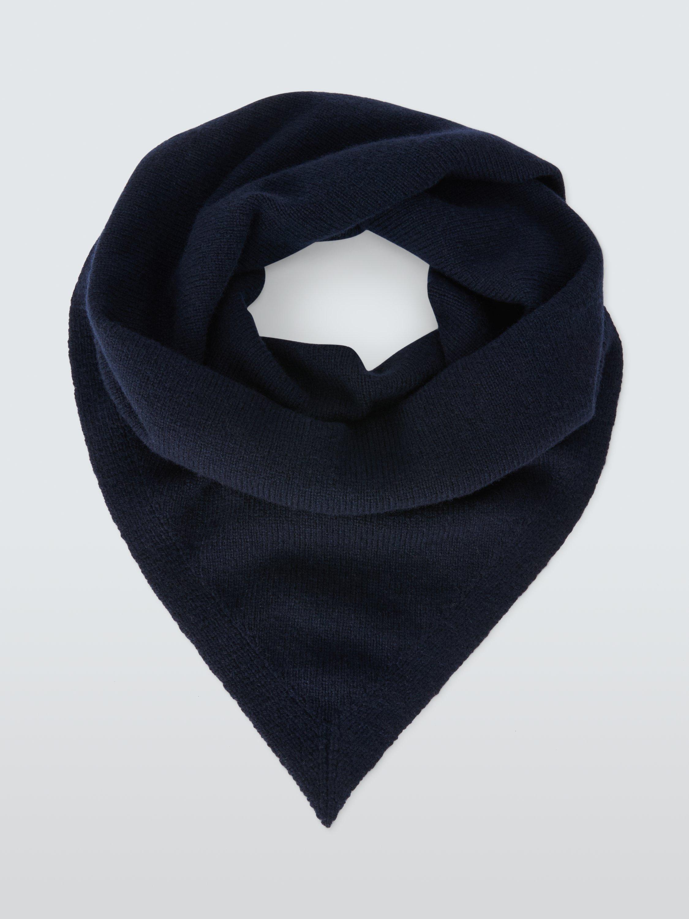 Product image 2 of 5, which shows John Lewis Wool Blend Knit Bandana Scarf, Navy