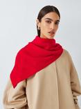 John Lewis Wool Blend Knit Bandana Scarf, Red