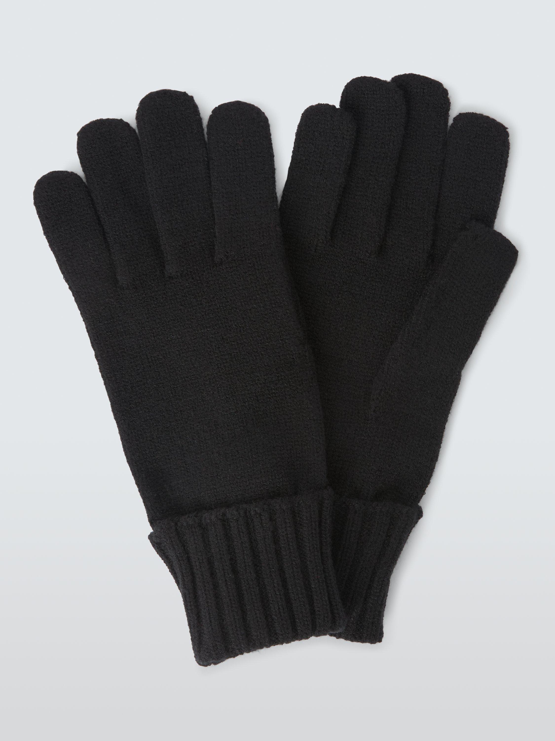 Product image 1 of 2, which shows John Lewis ANYDAY Ribbed Cuff Gloves, Black