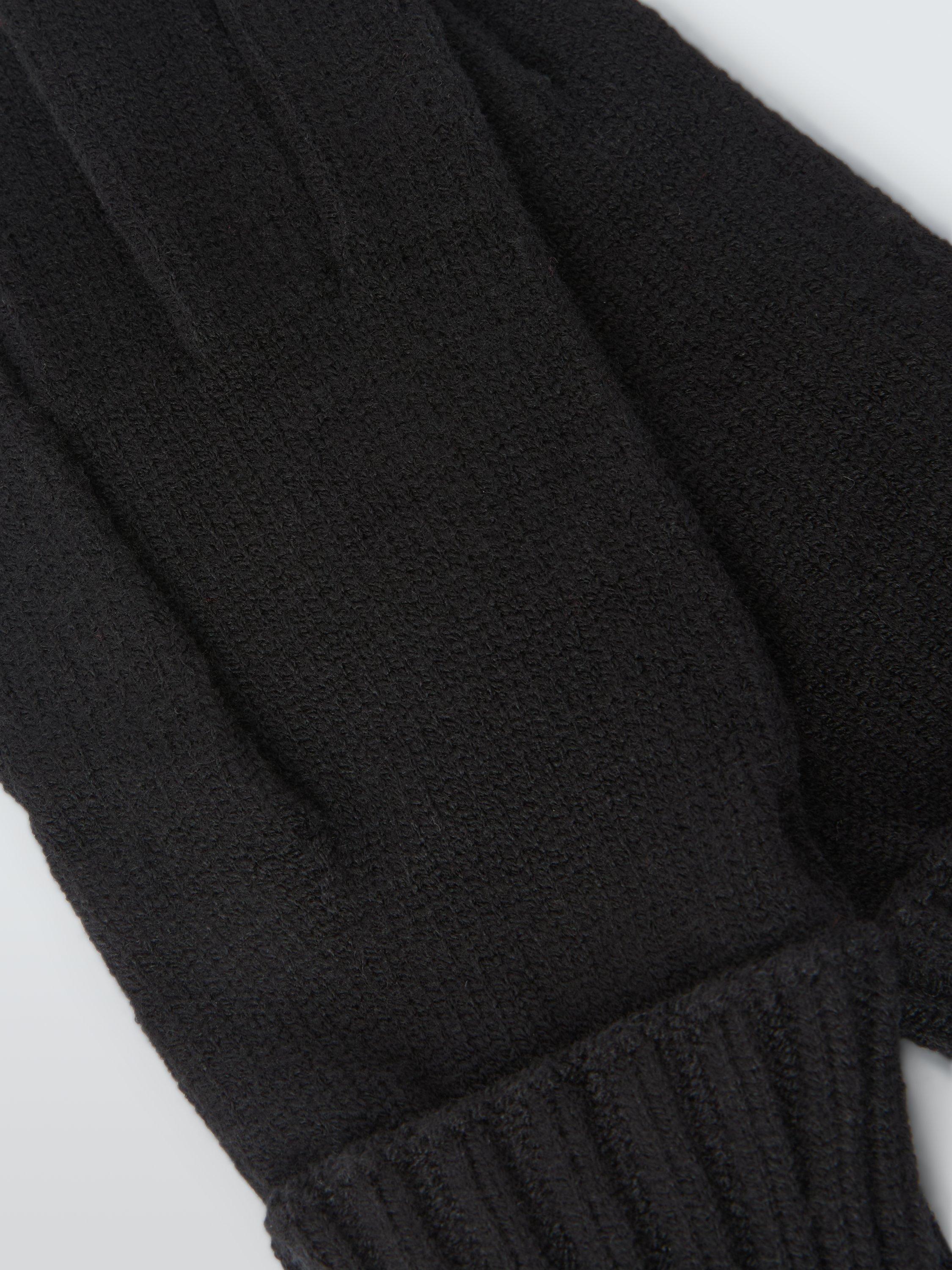 Product image 2 of 2, which shows John Lewis ANYDAY Ribbed Cuff Gloves, Black
