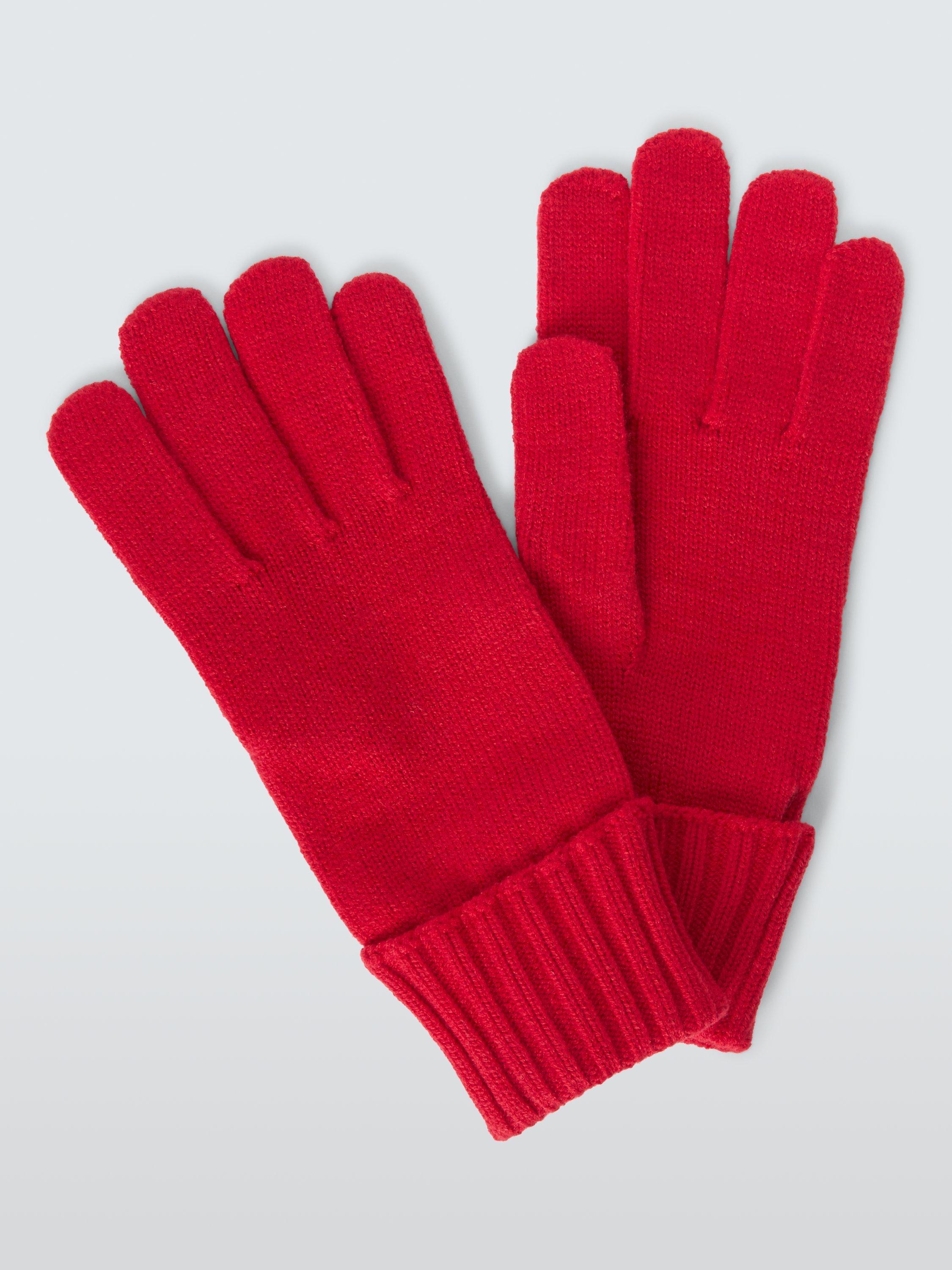 John Lewis ANYDAY Ribbed Cuff Gloves, Red