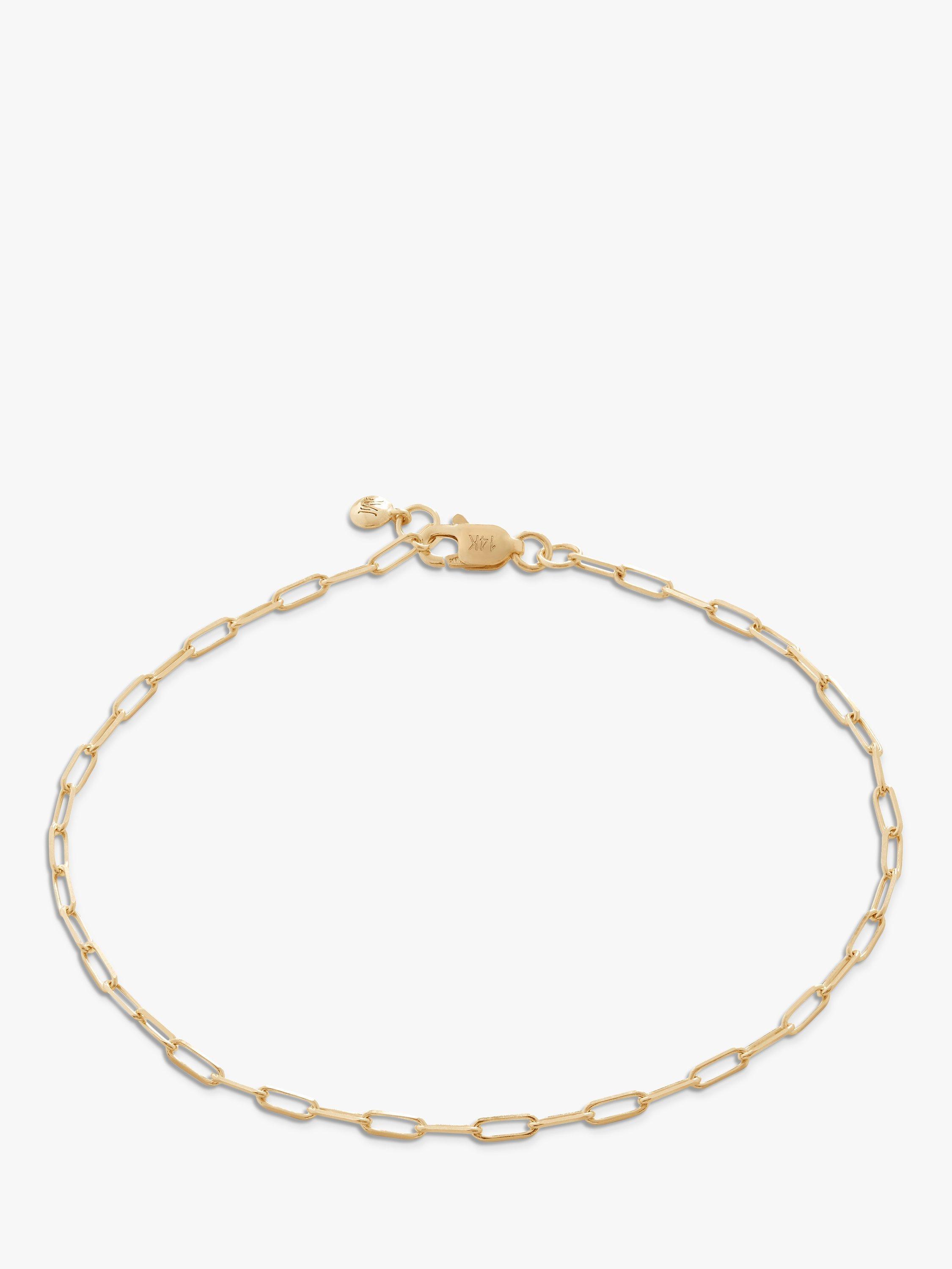 Product image 1 of 4, which shows Monica Vinader 14ct Gold Paperclip Chain Bracelet, Gold