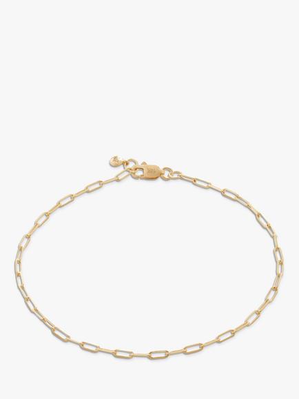 Monica Vinader 14ct Gold Paperclip Chain Bracelet, Gold, Gold