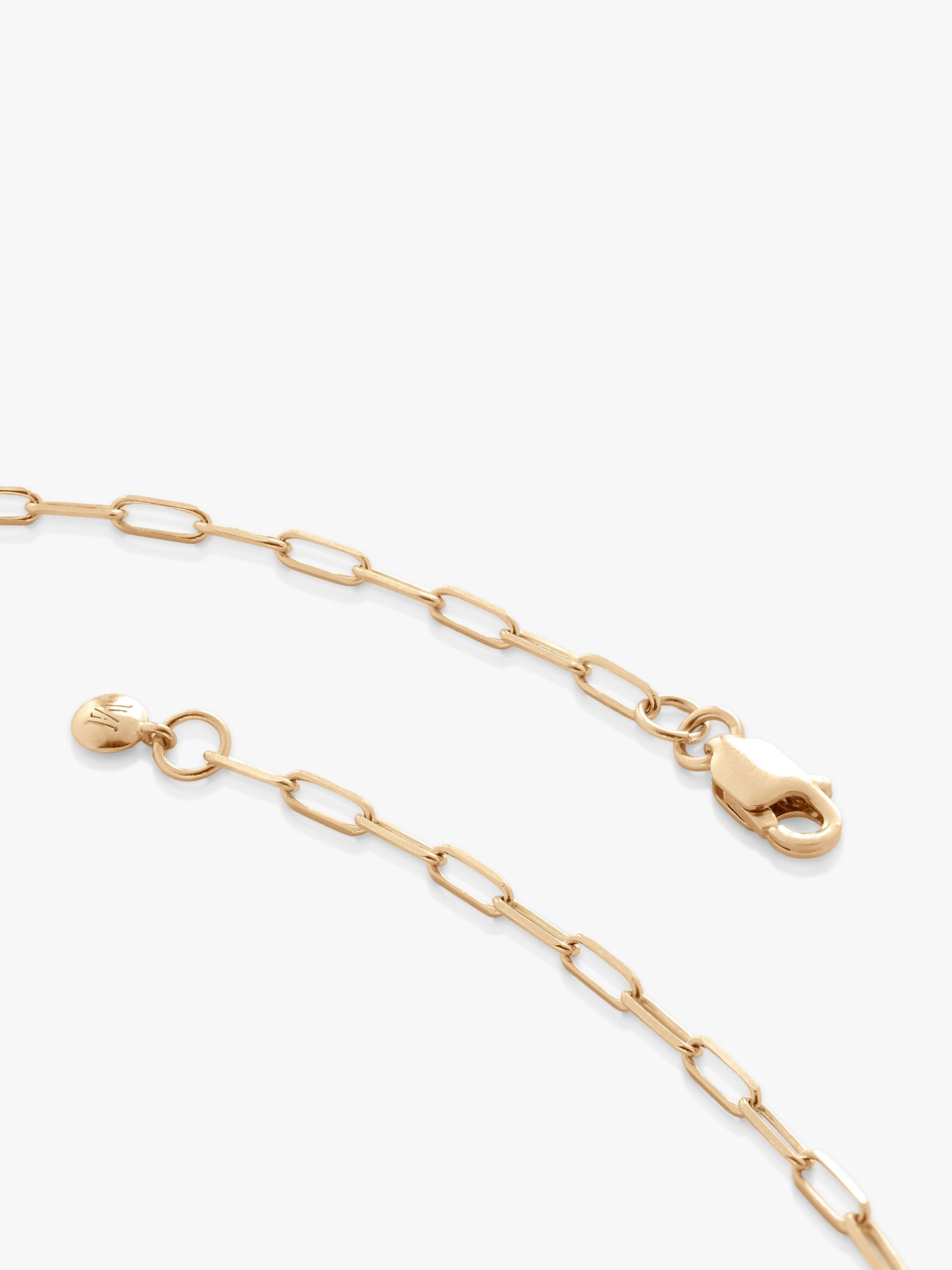 Product image 2 of 4, which shows Monica Vinader 14ct Gold Paperclip Chain Bracelet, Gold
