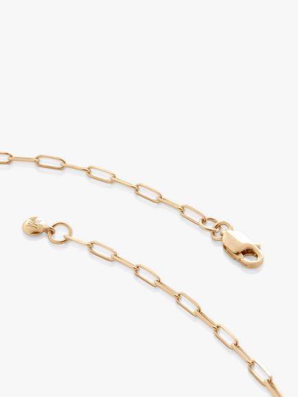 Monica Vinader 14ct Gold Paperclip Chain Bracelet, Gold - view 2, Gold