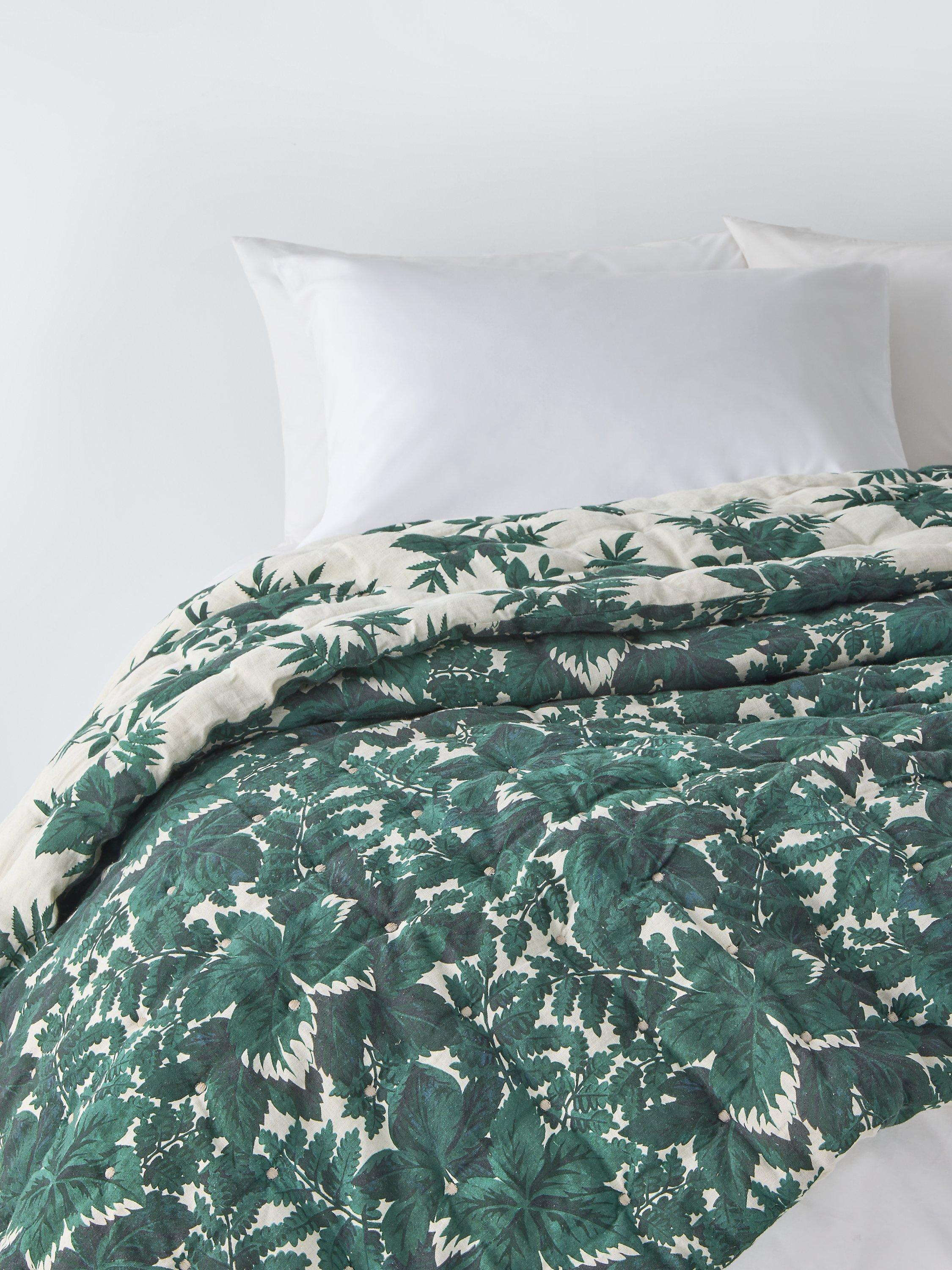 John Lewis X Collagerie Botanical Vine Bedspread Leaf Green