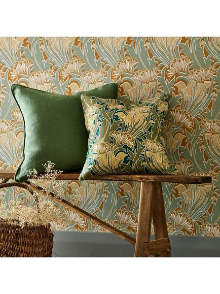 Morris & Co. Laceflower Furnishing Fabric - view 2, Pistachio/Lichen