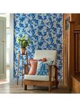 Morris & Co. Spring Thicket Furnishing Fabric, Paradise Blue/Peach