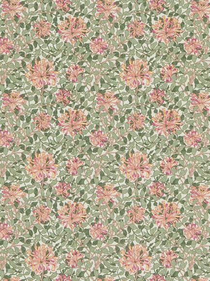 Morris & Co. Honeysuckle Furnishing Fabric, Chalk/Yellow
