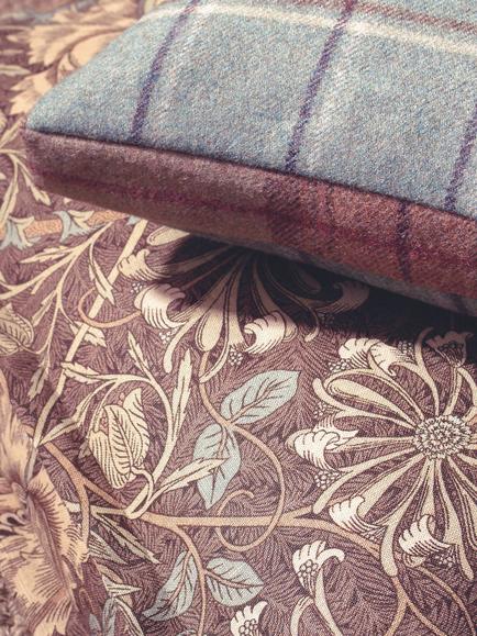 Morris & Co. Honeysuckle & Tulip Furnishing Fabric - view 2, Bullrush/Slate