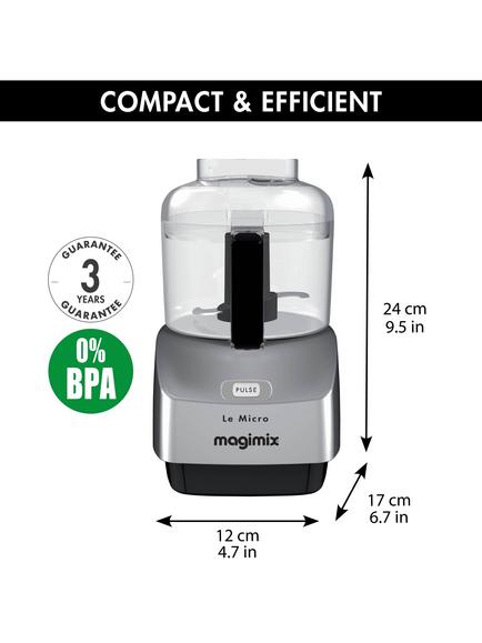 Magimix Micro Mini Chopper, Satin - view 2, Satin