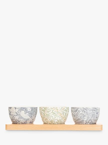 William Morris Ceramic Bowls & Tray, Multi, 