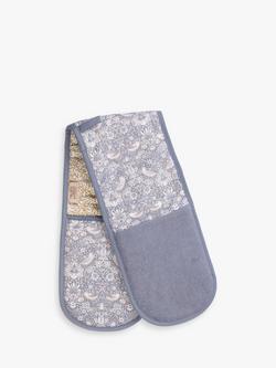 William Morris Double Oven Glove, Blue, 